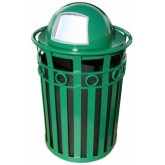WITT Oakley Collection Decorative Outdoor Waste Receptacle with Dome Top - 40 Gallon, Green